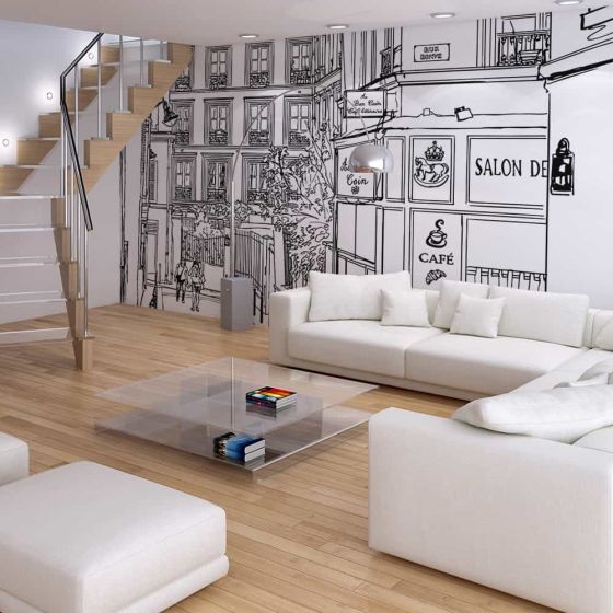 En gåtur gennem gaderne i Paris fotostat - flot foto tapet til væggen