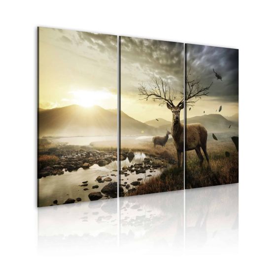Deer with a tree-like antlers canvas print - flot billede på lærred