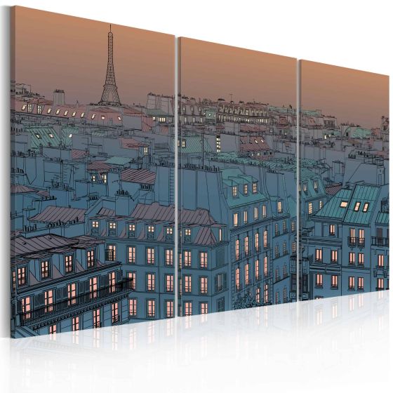 Paris - the city goes to sleep canvas print - flot billede på lærred
