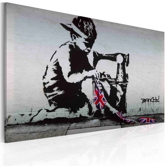 Union Jack Kid (Banksy) canvas print - flot billede på lærred