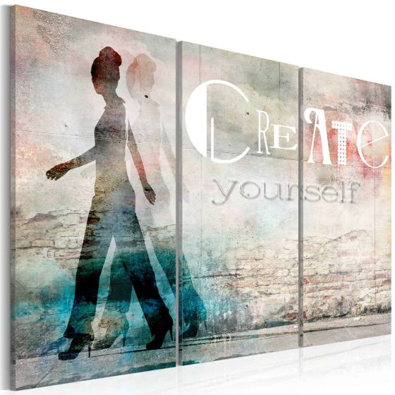 Create yourself - 3-delt canvas print - flot billede på lærred