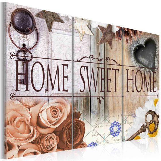 Home in vintage style canvas print - flot billede på lærred