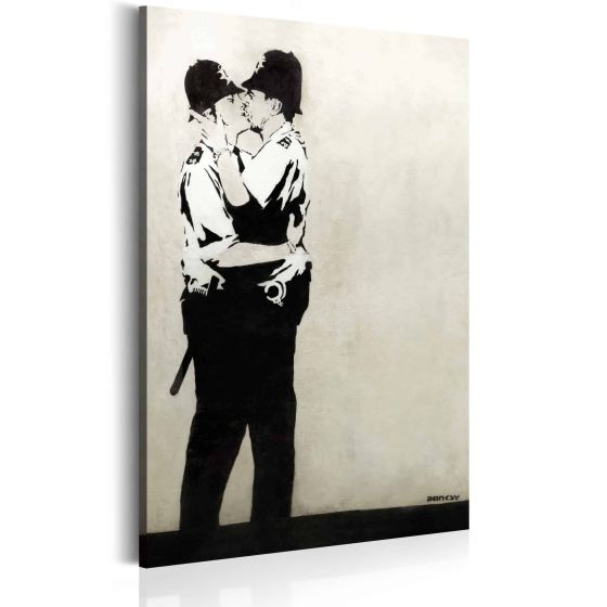 Kissing Coppers by Banksy canvas print - flot billede på lærred