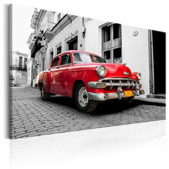 Cuban Classic Car (Red) canvas print - flot billede på lærred