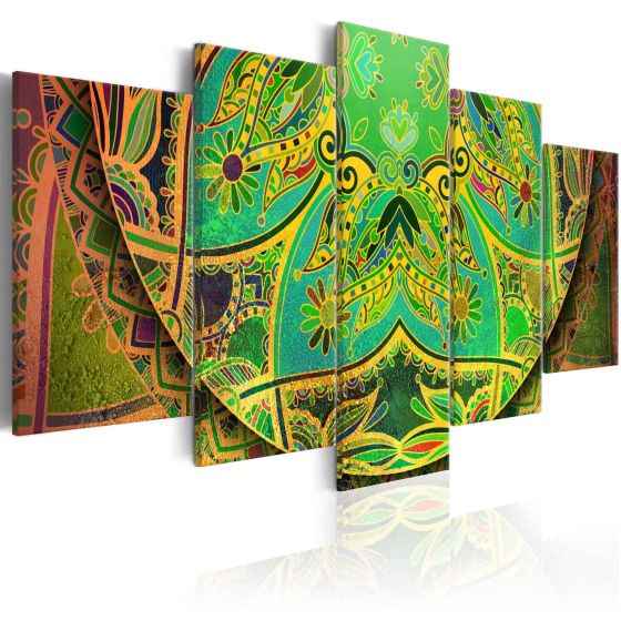 Mandala: Green Energy canvas print - flot billede på lærred