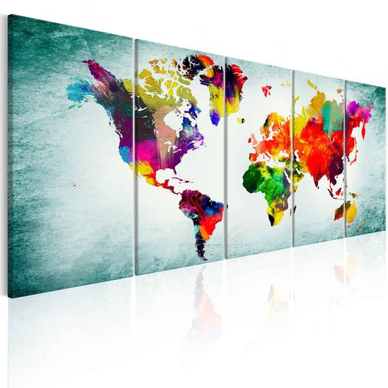 World Map: Green Vignette canvas print - flot billede på lærred