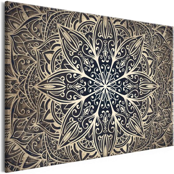 Oriental Flowers (1 del) Brun canvas print - flot billede på lærred