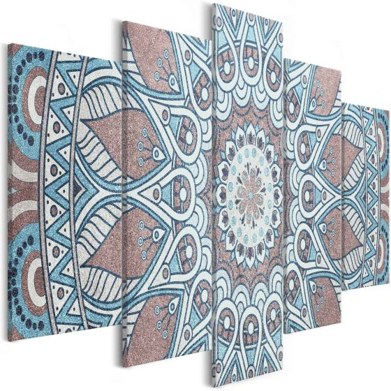 Oriental Circle (5 dele) 2 canvas print - flot billede på lærred