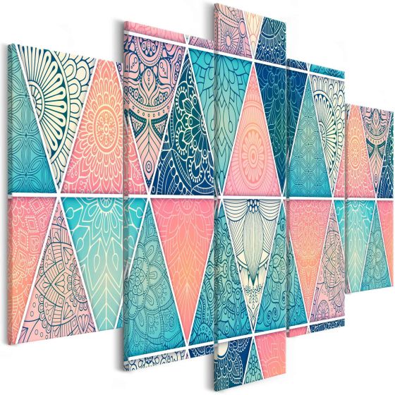 Oriental Triangles (5 dele) 2 canvas print - flot billede på lærred