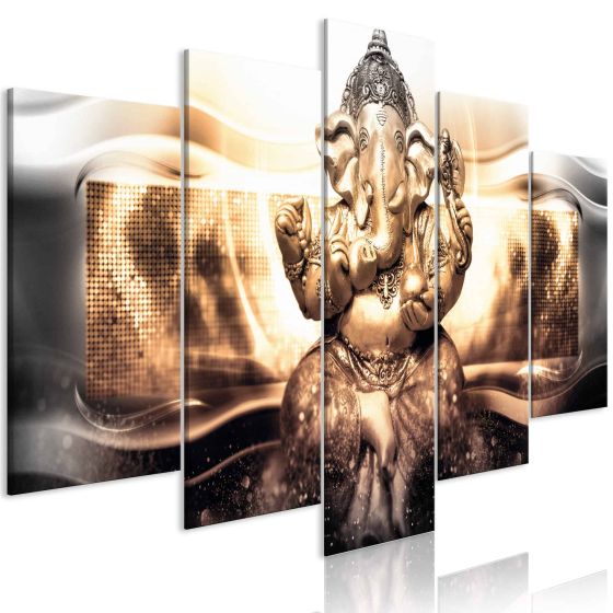 Buddha Style (5 dele) Gylden 2 canvas print - flot billede på lærred