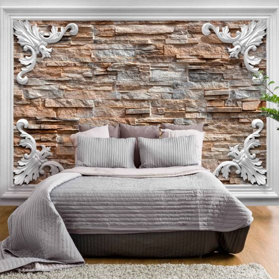 Brick in the Frame (Brown) fotostat - flot foto tapet til væggen