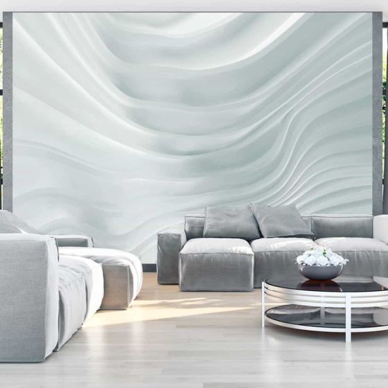 Waving White fotostat - flot foto tapet til væggen