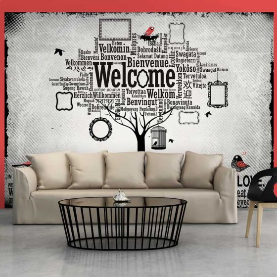 In this house fotostat - flot foto tapet til væggen