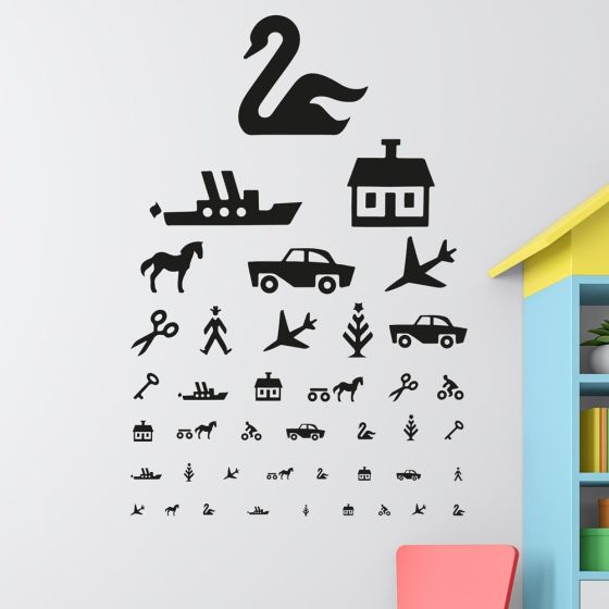 Synstavle til børn wall sticker. Flot vægklistermærke til hjemmet.