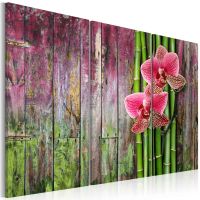 Flower and bamboo canvas print - flot billede på lærred