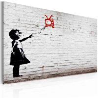 Girl with TV (Banksy) canvas print - flot billede på lærred