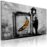 Inspired by Banksy - black and white canvas print - flot billede på lærred