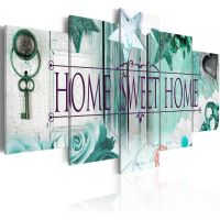 Home Sweet Home - Smaragdgrøn canvas print - flot billede på lærred