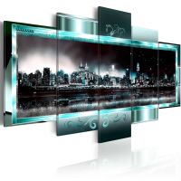 Turquoise New York: Starry Night canvas print - flot billede på lærred