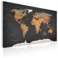 World Map: Secrets of the Earth canvas print - flot billede på lærred