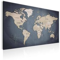 World Map: Shades of Grey canvas print - flot billede på lærred