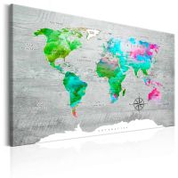 World Map: Green Paradise canvas print - flot billede på lærred