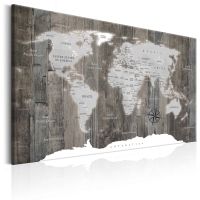 World Map: Wooden World canvas print - flot billede på lærred