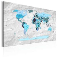World Map: Blue Pilgrimages canvas print - flot billede på lærred