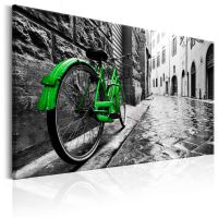 Vintage Green Bike canvas print - flot billede på lærred
