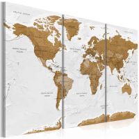 World Map: White Poetry canvas print - flot billede på lærred