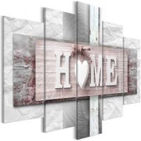 Home - Grå (5 dele) canvas print - flot billede på lærred