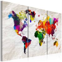 World Map: Rainbow Madness II canvas print - flot billede på lærred