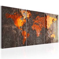 World Map: Rusty World canvas print - flot billede på lærred