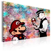 Banksy: Colourful Brick canvas print - flot billede på lærred