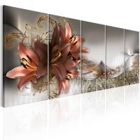 Lilies and Abstraction canvas print - flot billede på lærred