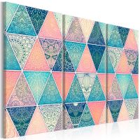 Oriental Triangles (3 dele) canvas print - flot billede på lærred