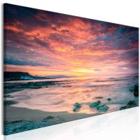 Beach in Crete (1 del) Rød canvas print - flot billede på lærred