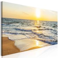 Calm Waves (1 del) Gylden canvas print - flot billede på lærred