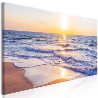 Calm Waves (1 del) Brun canvas print - flot billede på lærred
