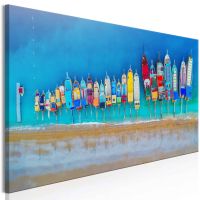 Colourful Boats (1 del)  canvas print - flot billede på lærred