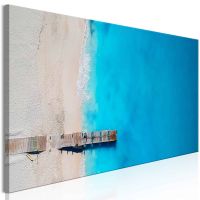 Sea and Wooden Bridge (1 del) Blue canvas print - flot billede på lærred