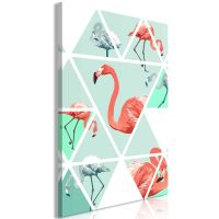 Geometric Flamingos (1 del)  canvas print - flot billede på lærred