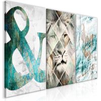 Lion Dreams (3 dele) canvas print - flot billede på lærred