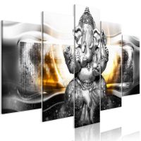 Buddha Style (5 dele) Sølv 2 canvas print - flot billede på lærred