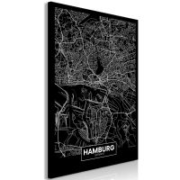 Dark Map of Hamburg (1 del)  canvas print - flot billede på lærred