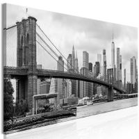 Road to Manhattan (1 del) Sort og hvid canvas print - flot billede på lærred
