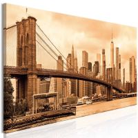 Road to Manhattan (1 del) Sepia canvas print - flot billede på lærred