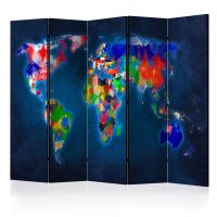 Room divider – Colorful map-1