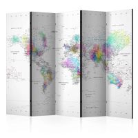 Room divider – White-colorful world map-1