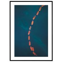 Både i lang linie billede - Flot print til boligen